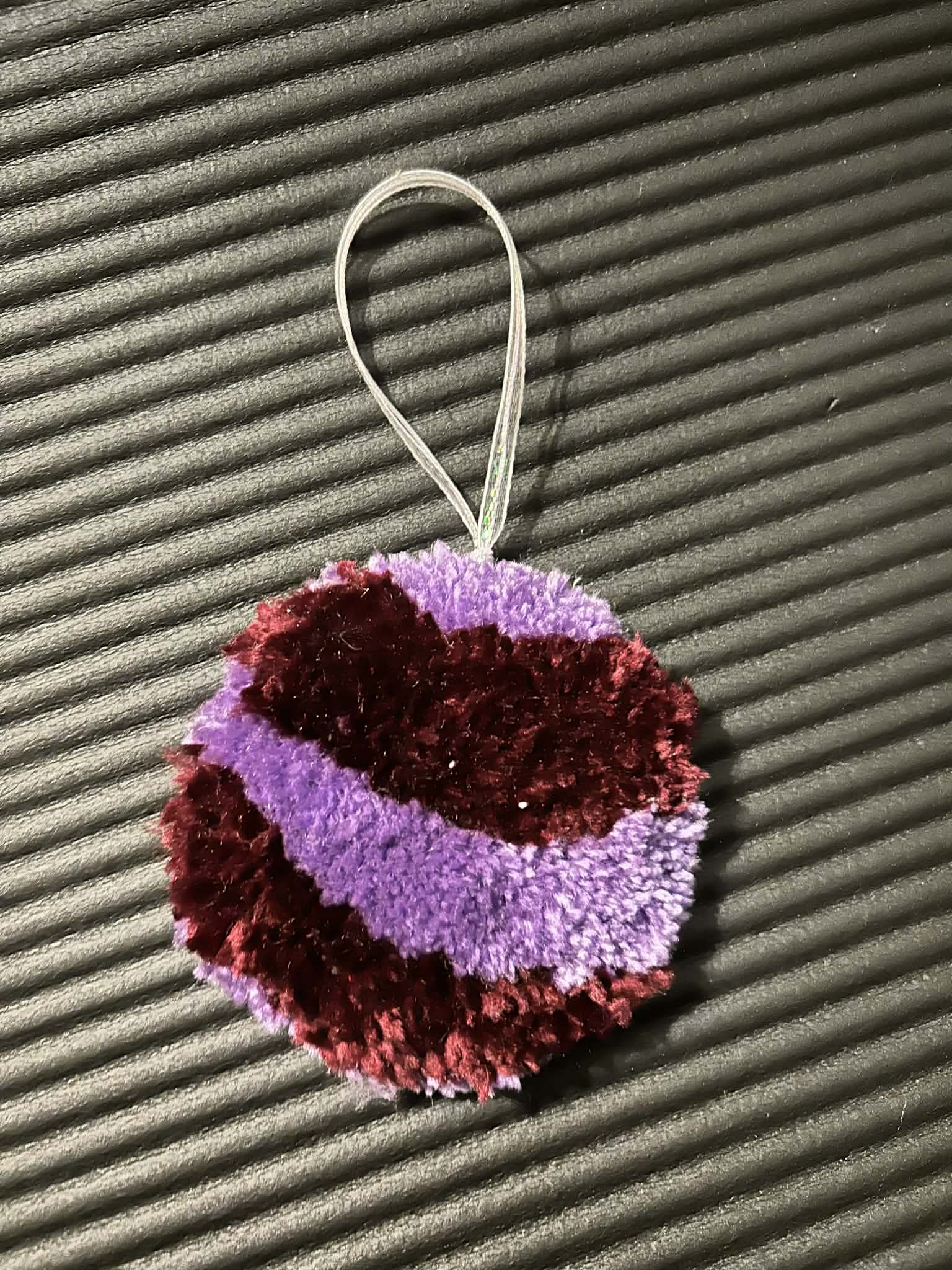 *Tufted Holiday Maroon & Purple Ornament*