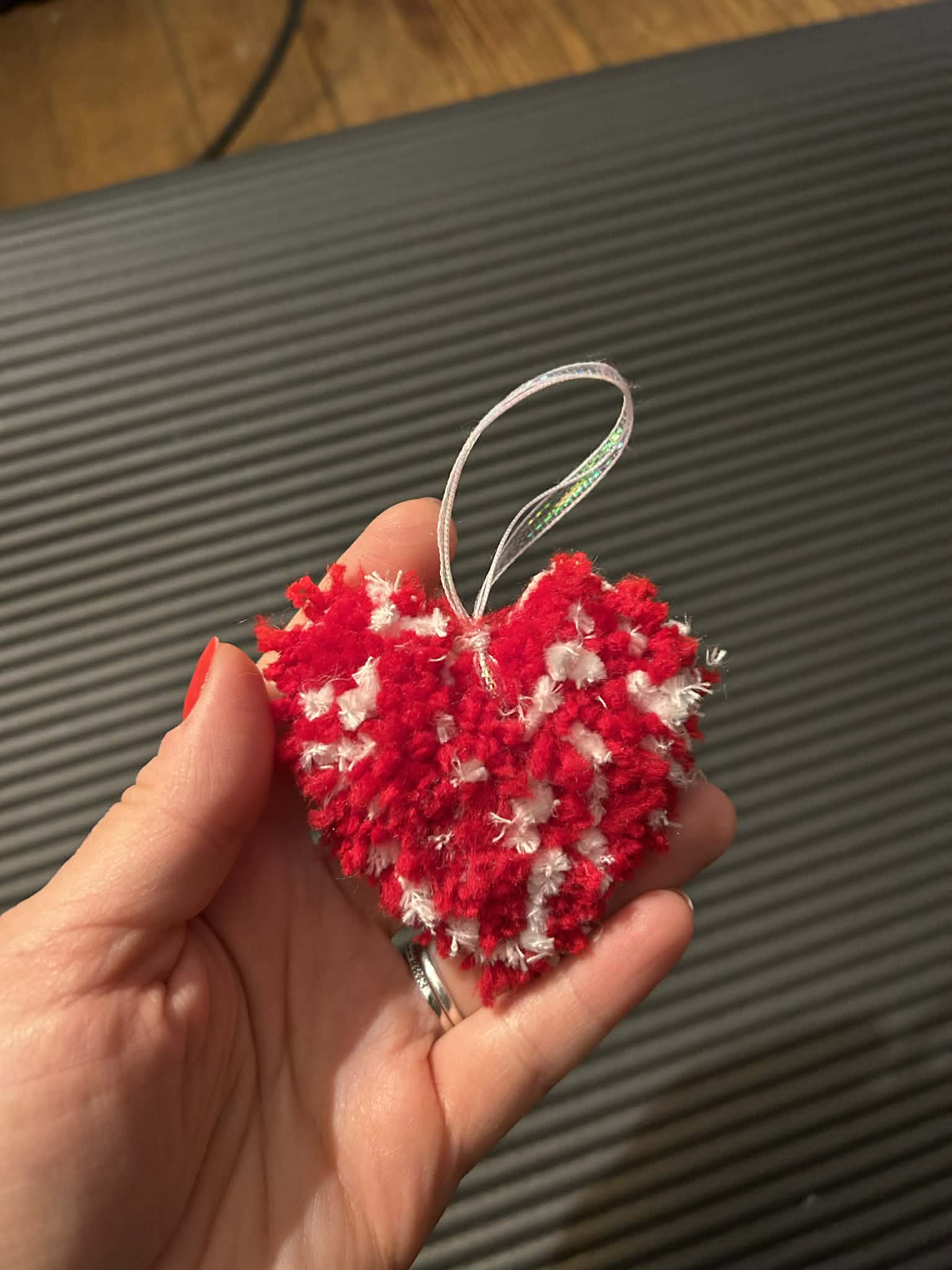 *Tufted Red & White Heart*
